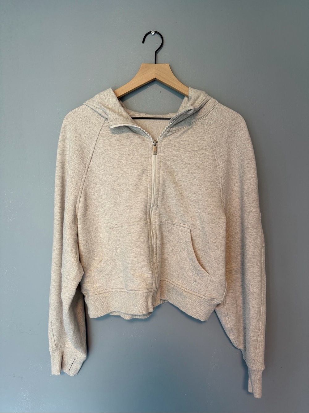 Women's Light Heather Gray Zip Hoodie Jacket